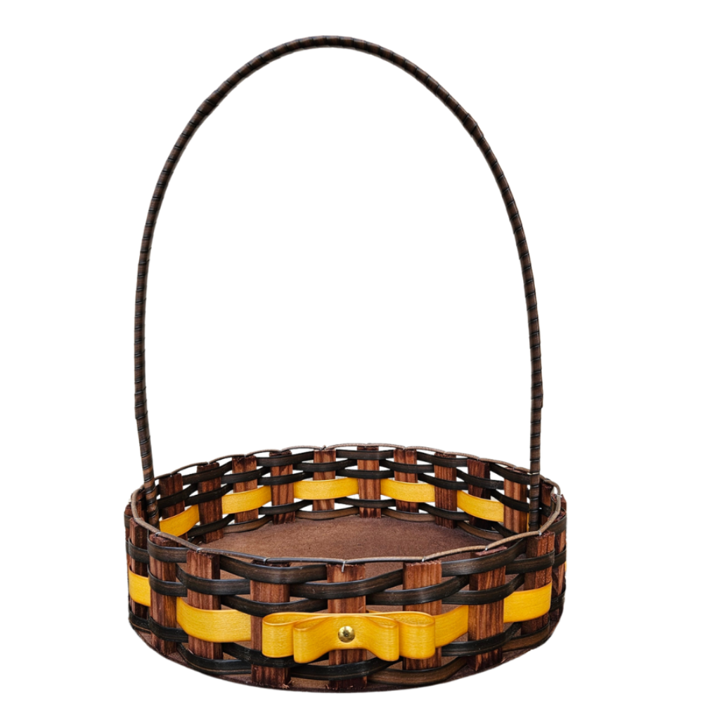 CESTA RD GR RATTAN LACO ARGILA/OURO